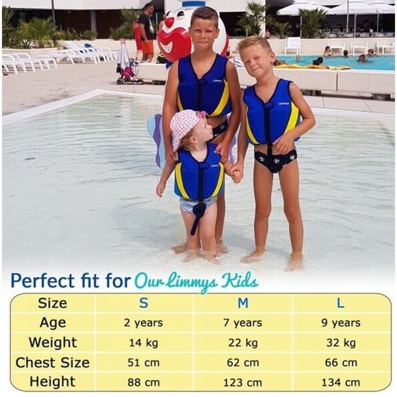 New Size Small Limmys Premium Neoprene Kids Swim Vest Buoyancy - Picture 5 of 9